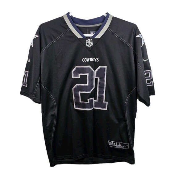 Nike Ezekiel Elliott Size Large Dallas Cowboys Blackout Jersey - Picture 1 of 10
